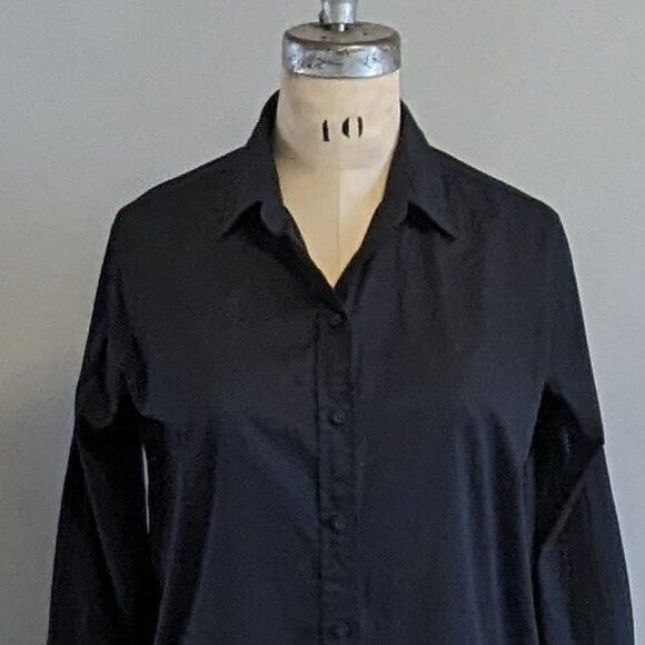Everlane Cotton Air Button Up Long Sleeve Black Shirt 0 Small - Picture 5 of 6